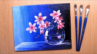 Acrylic painting of beautiful and simple flowers