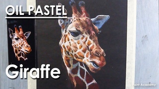 How to Draw Realistic Giraffe Face in Oil Pastel | step by step