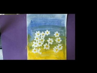Рисуем белые цветочки, легко и просто