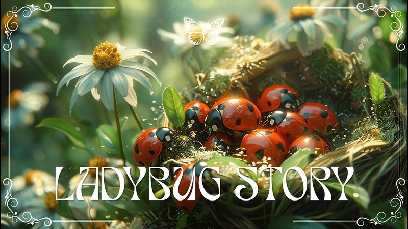 LADYBUG STORY 4 K, Relax Your Mind Soothing Piano RAIN FOREST Sounds ,