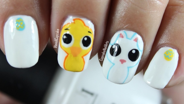 Easter Nail Art Cute Chick and