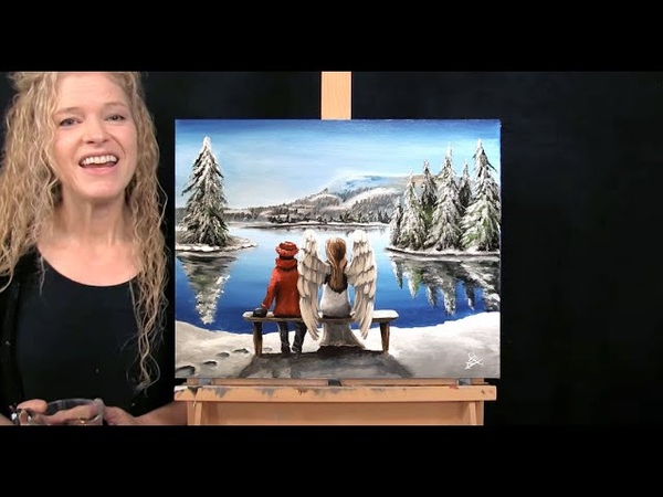 Learn How to Draw and Paint ANGEL BY YOUR SIDE with Acrylics Paint and Sip at Home Art