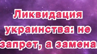 🔥  Ликвидация украинства: не запрет, а замена