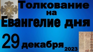 Толкование на Евангелие дня 29 декабря 2023 года