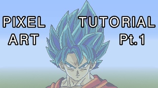 Minecraft Pixel Art Tutorial - Super Saiyan God SS Goku (DBZ) Part 1