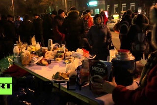 Ukraine: ’Financial Maidan’ bed-in outside National Bank