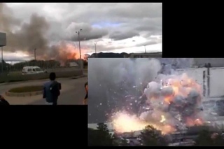 Взрыв на пороховом заводе в Колумбии. Видео с 7 камер.