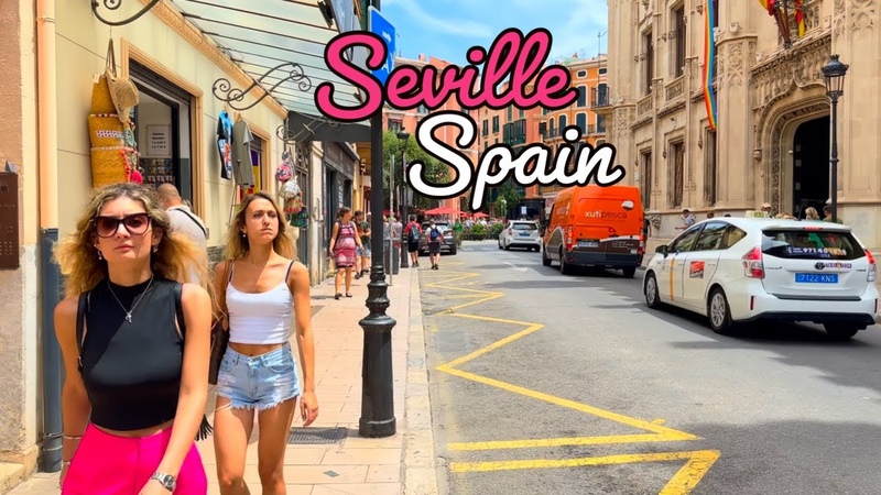 Seville, Spain , Summer 2023, 4 K HDR Walking