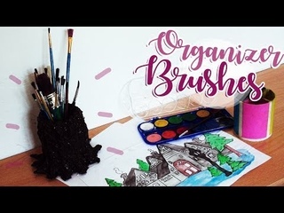 DIY||  Paper mache Tree Trunk / Brush Holder
