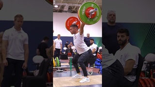 21 y/o Sergio Massidda (61kg ) 130kg / 286lbs Snatch! #snatch #slowmotion #weightlifting