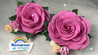 Розовые розы. Дивное украшение для волос #изфоамирана