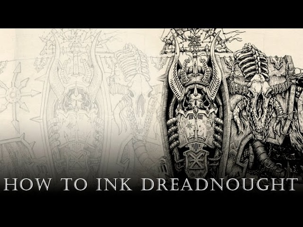 WARHAMMER 40k Speed Inking full process (how to ink Dreadnought) ep. 07 (part