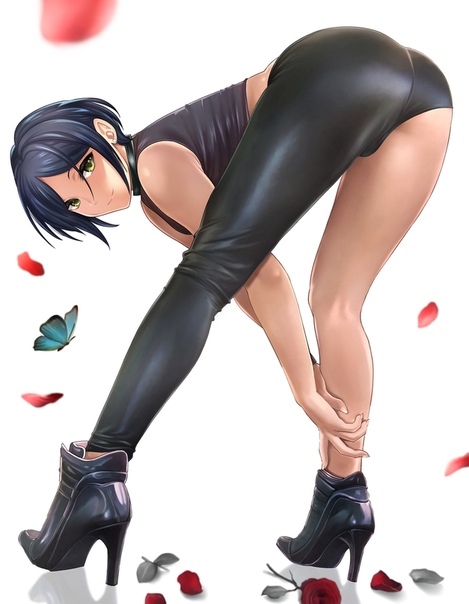 Anime girl bent over