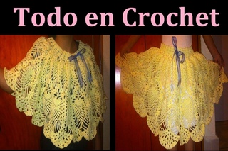 Falda y/o poncho para niña en crochet parte 2 de 2  fácil y rápido