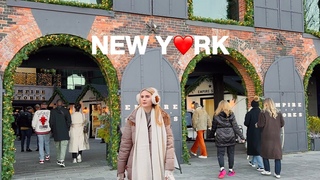 [4K]🇺🇸NYC Walk🎄Christmas in DUMBO, Brooklyn⛸️❄️Glide ice Rink, Manhattan Bridge & Time Out Market
