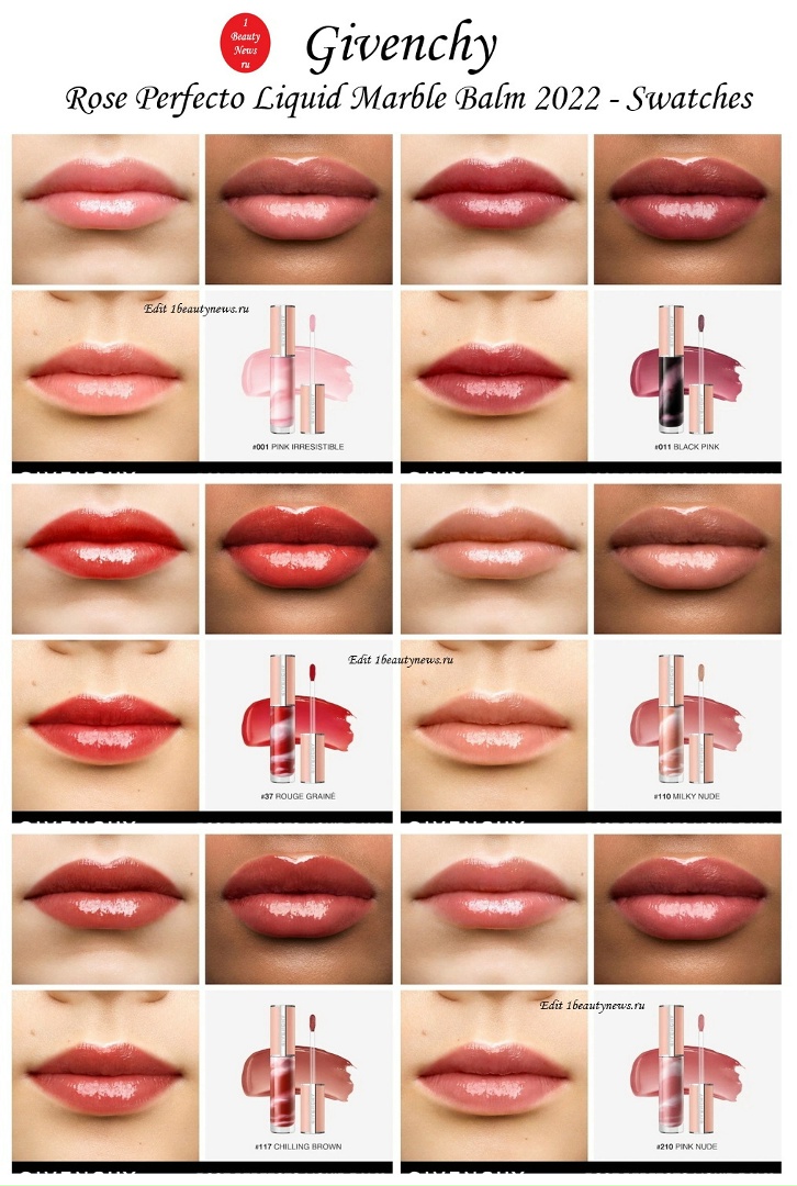 Givenchy Rose Perfecto Liquid Marble Balm 2022 - Swatches Givenchy Rose Perfecto Liquid Marble Balm 2022 - Swatches