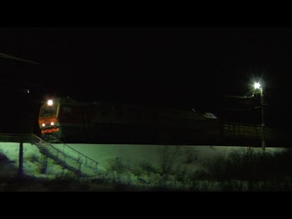 “Под старый Новый год“. 2ЭС6-414 “Синара“ с грузовым поездом