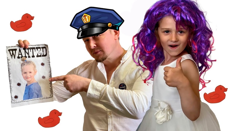 Adelinka Pretend Play Funny Police Chase Story and Costume Dress Up Папа как