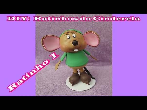 DIY: Ratinho Ajudante da Cinderela 1 em EVA 3d, , Gislaine