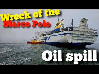 Шведский Паром сел на мель | Разлив нефти после крушения парома