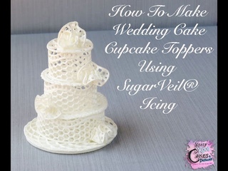 How To Make Wedding Cake Cupcake Toppers Using SugarVeil® Icing