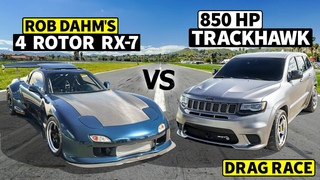 Rob Dahms 4 Rotor AWD RX-7 vs 850hp Jeep Trackhawk // THIS vs DAHM