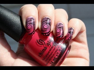 Nail Design Spring Gradient/ Stamping